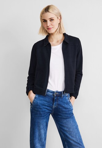 STREET ONE Sweatjacke in Blau: Vorderseite