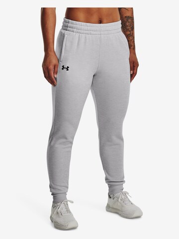 UNDER ARMOUR Tapered Workout Pants in Grey: front