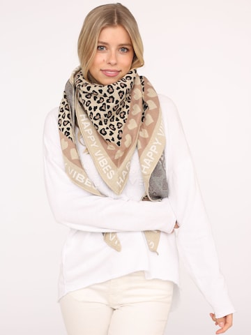 Zwillingsherz Tuch in Beige