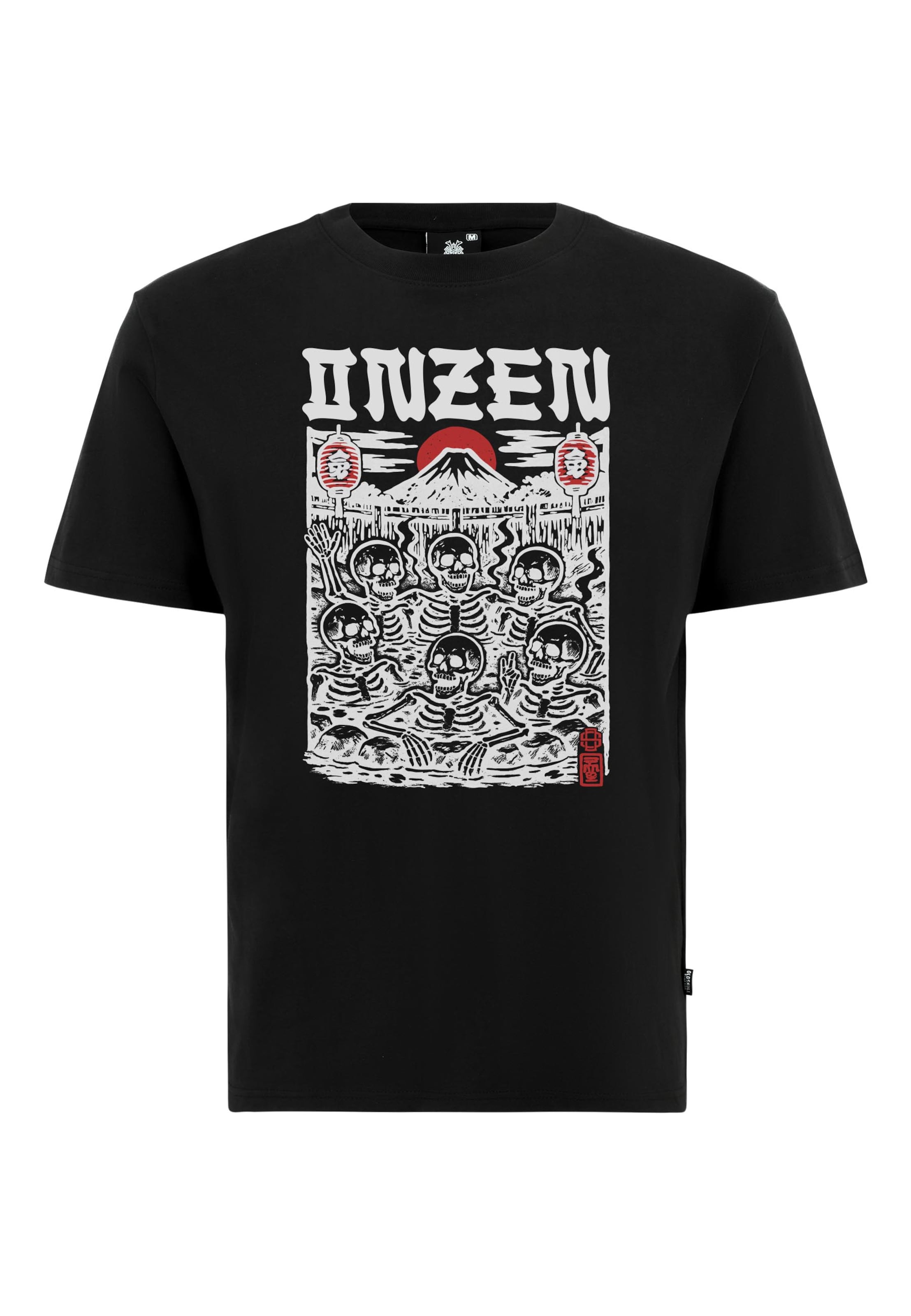 Oldskull Shirt 'Asian Onzen Skull Party Graphic' in Black: front