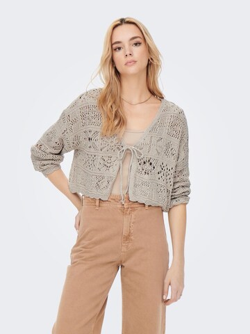 ONLY Gebreid vest 'Beach' in Beige: voorkant