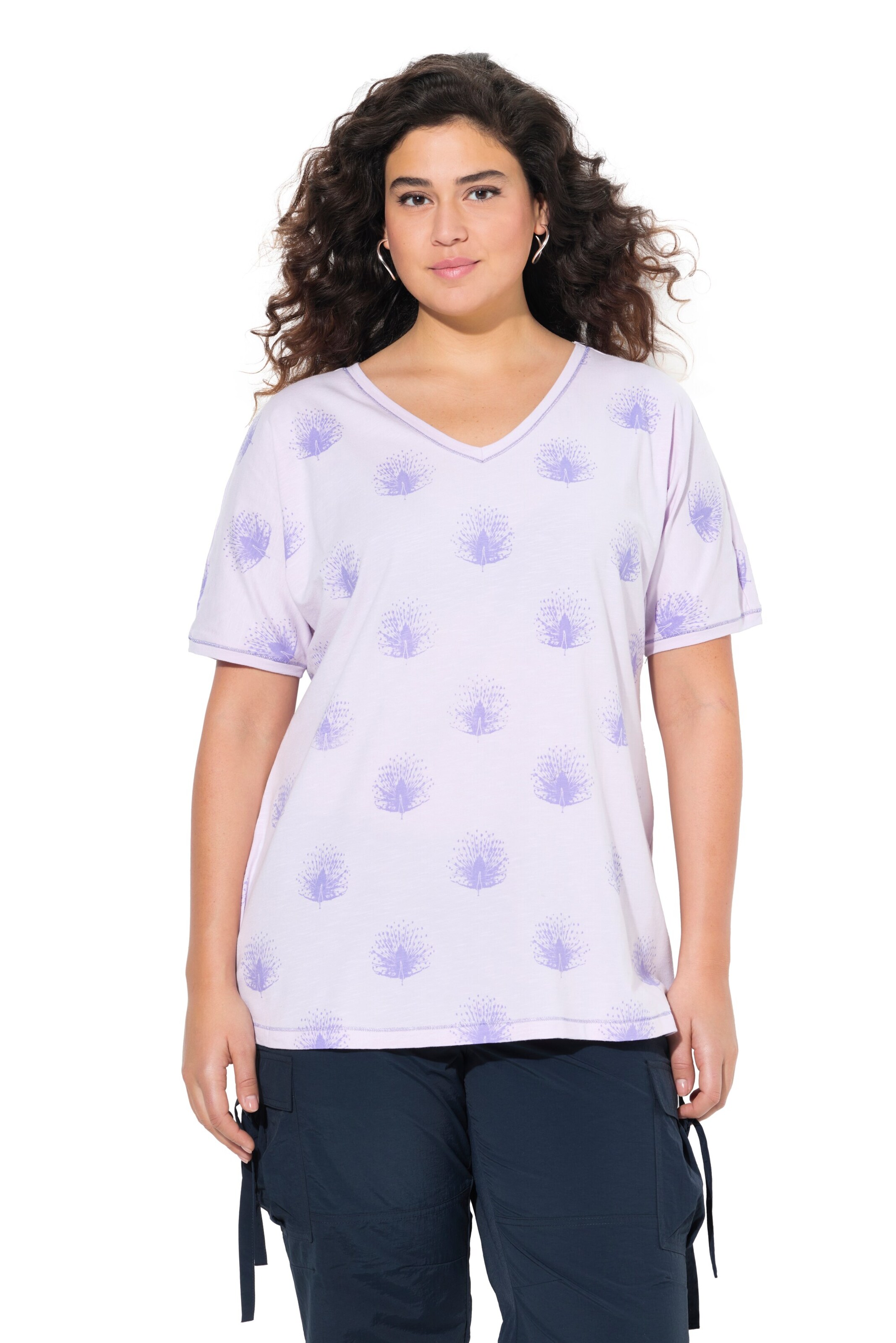T-shirt Ulla Popken en violet : devant