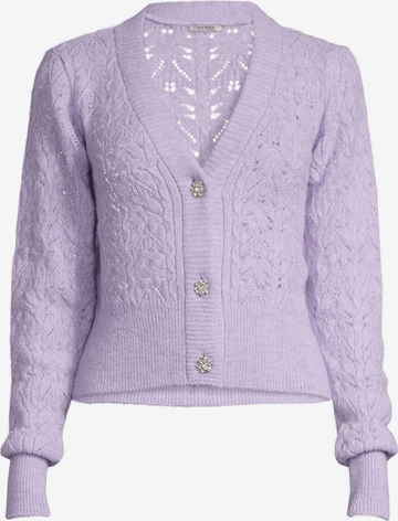 Orsay Knit Cardigan 'Shiny' in Purple: front