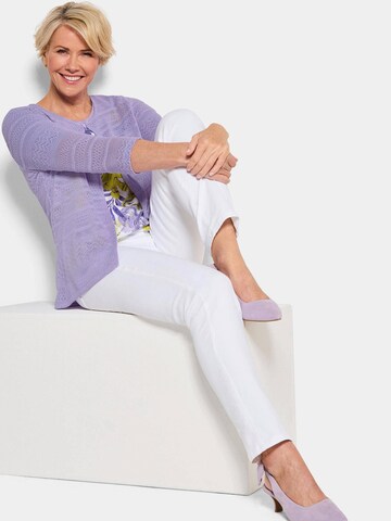 Goldner Gebreid vest in Lila