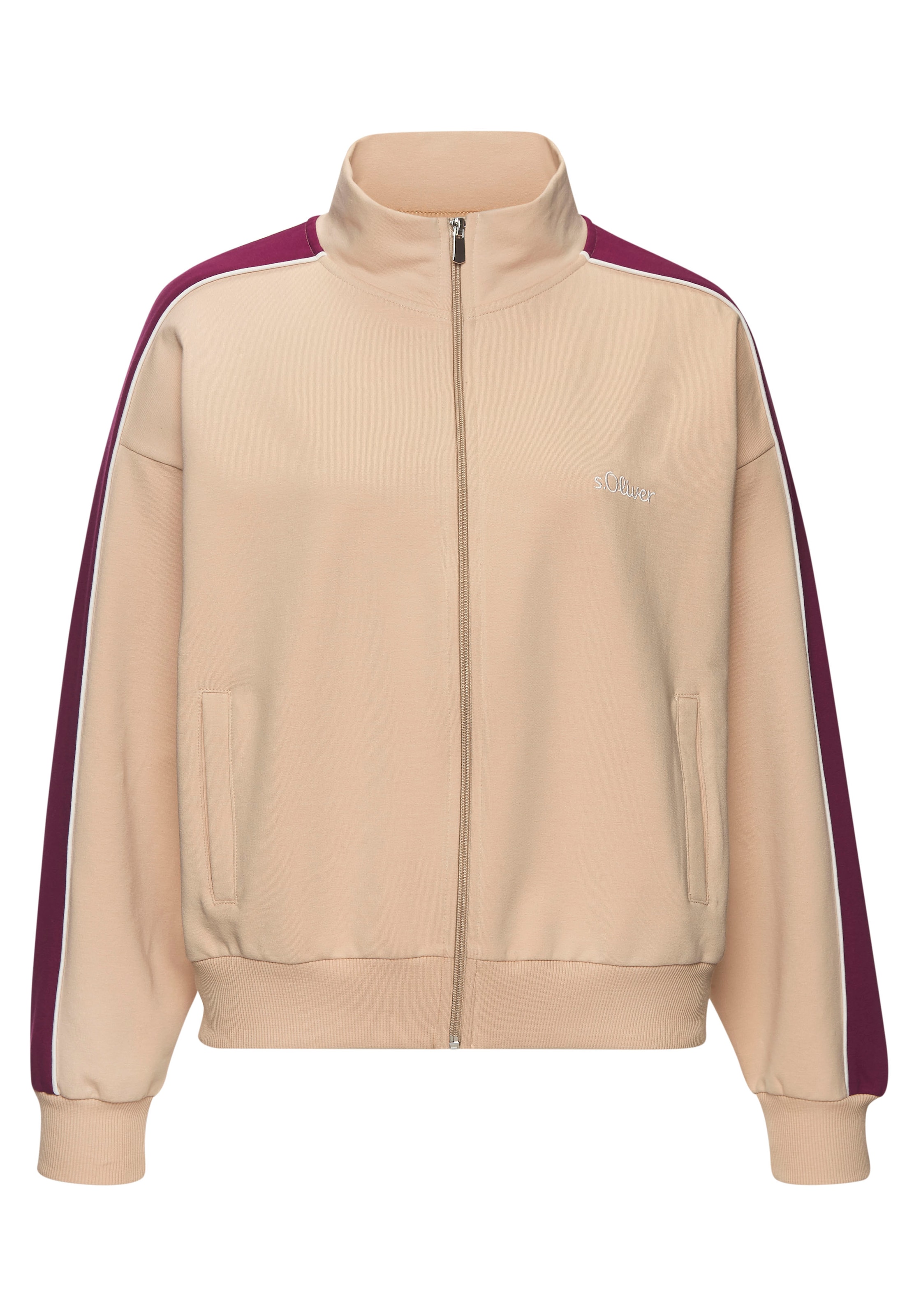 s.Oliver Sweat jacket in Beige: front