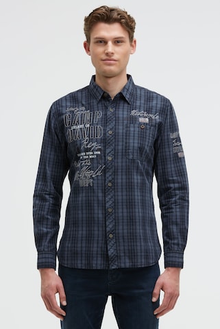 CAMP DAVID Regular fit Button Up Shirt in Blue: front