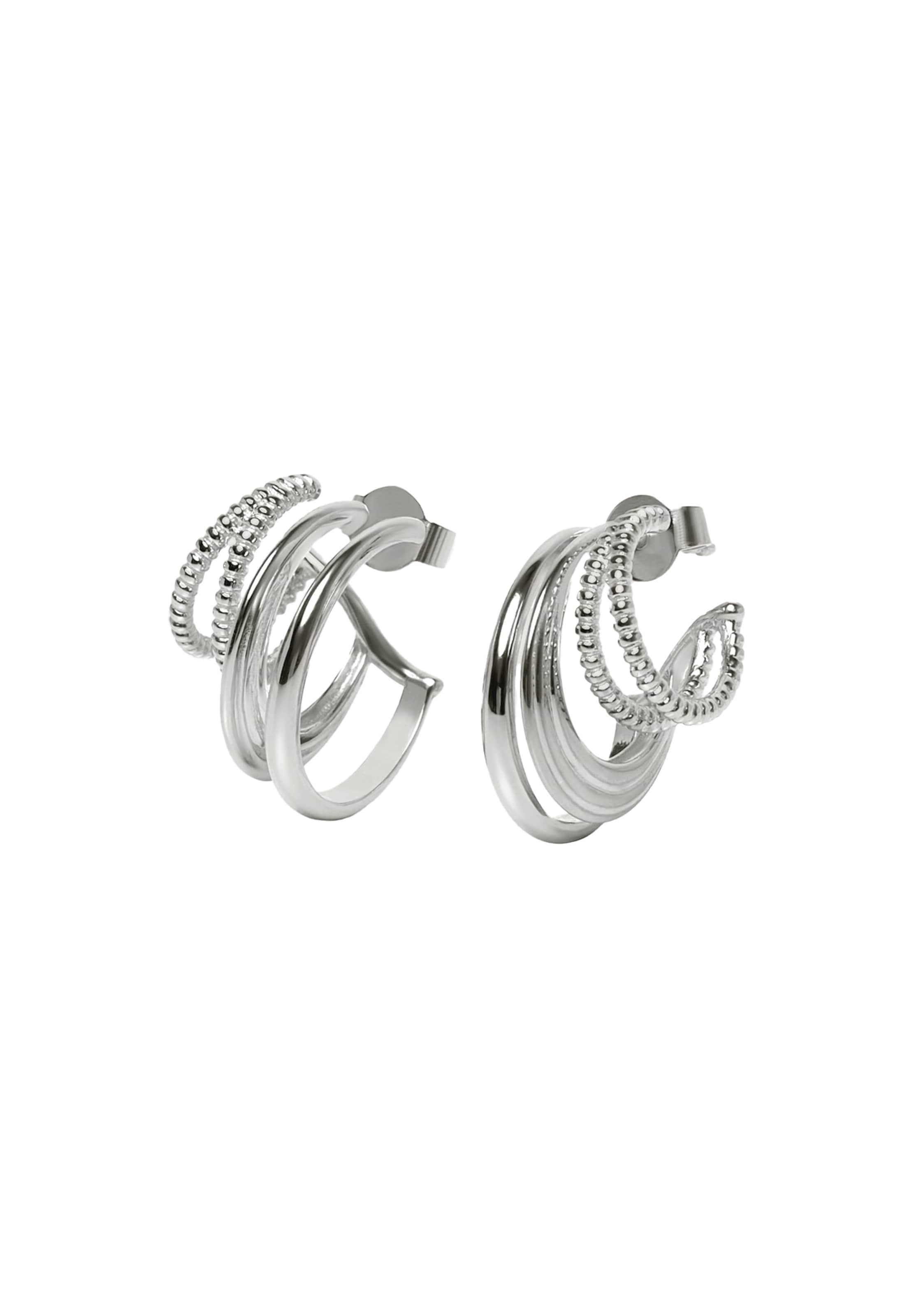 Boucles d'oreilles 'Snake Tail' Stilnest en argent : devant