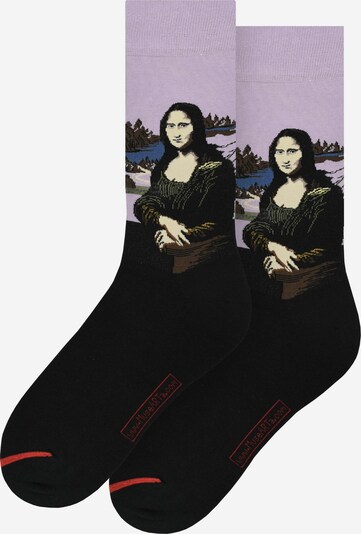 MuseARTa Socken ' Mona Lisa ' in flieder / schwarz, Produktansicht