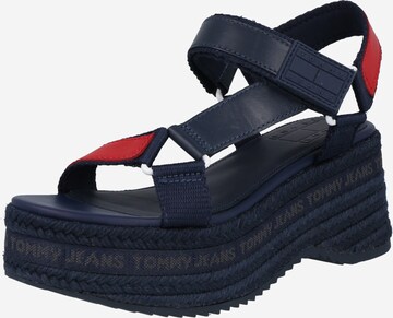 Tommy Jeans Strap Sandals in Blue: front