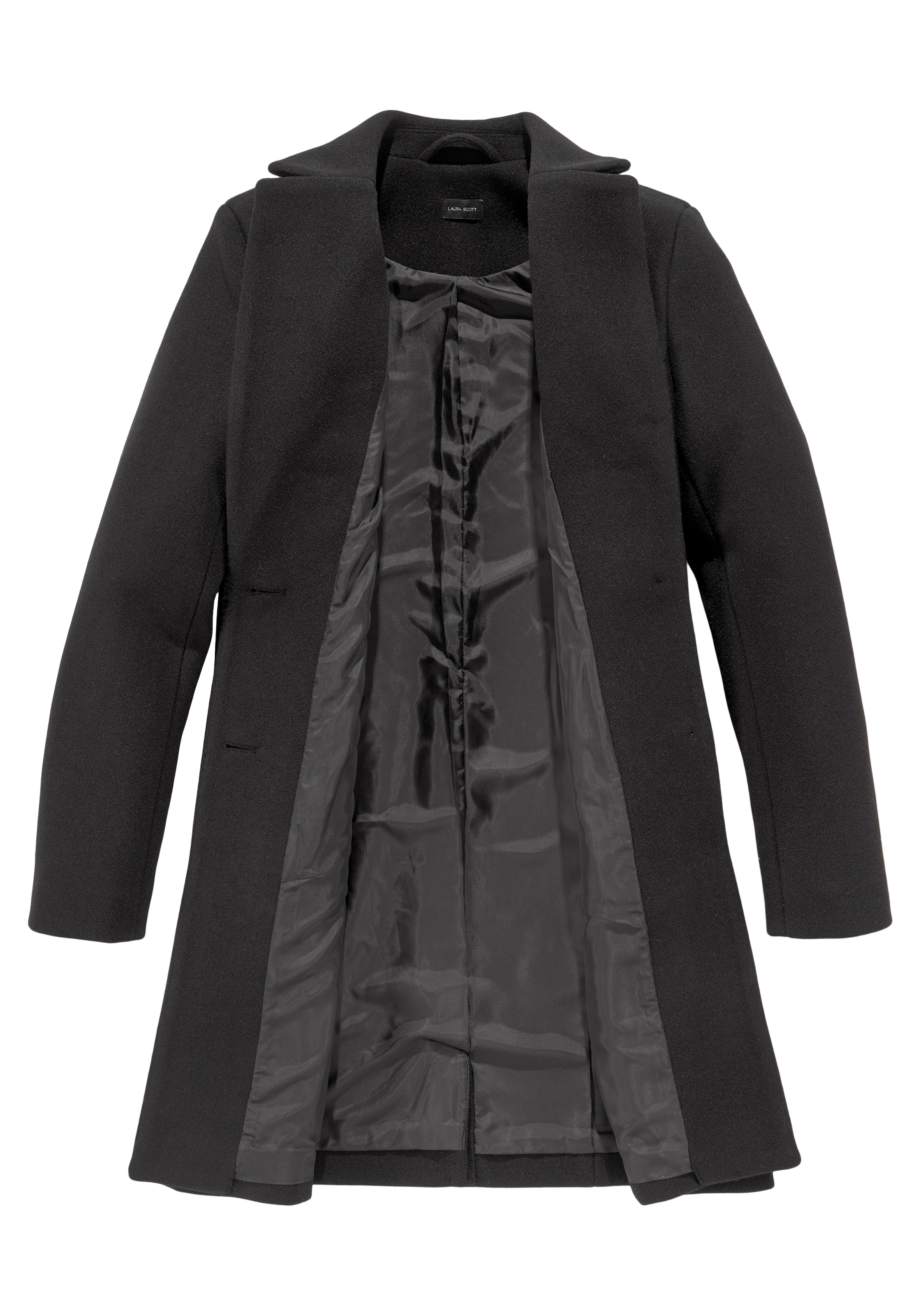 LAURA SCOTT Between-Seasons Coat in Black