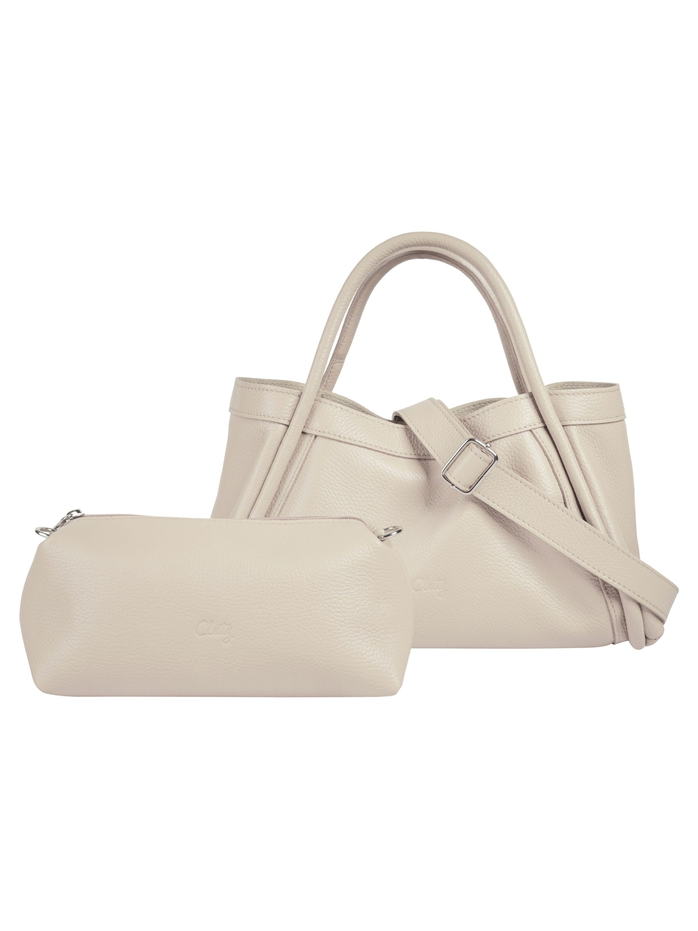 Cluty Handbag '2 IN 1' in Beige: front