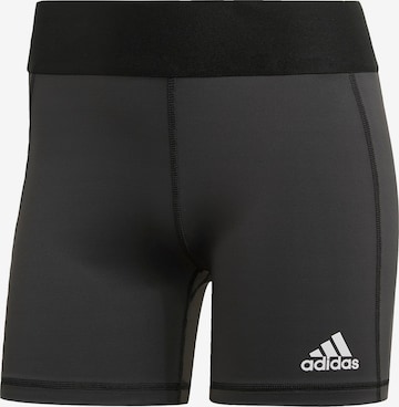 ADIDAS PERFORMANCE Skinny Workout Pants in Black: front