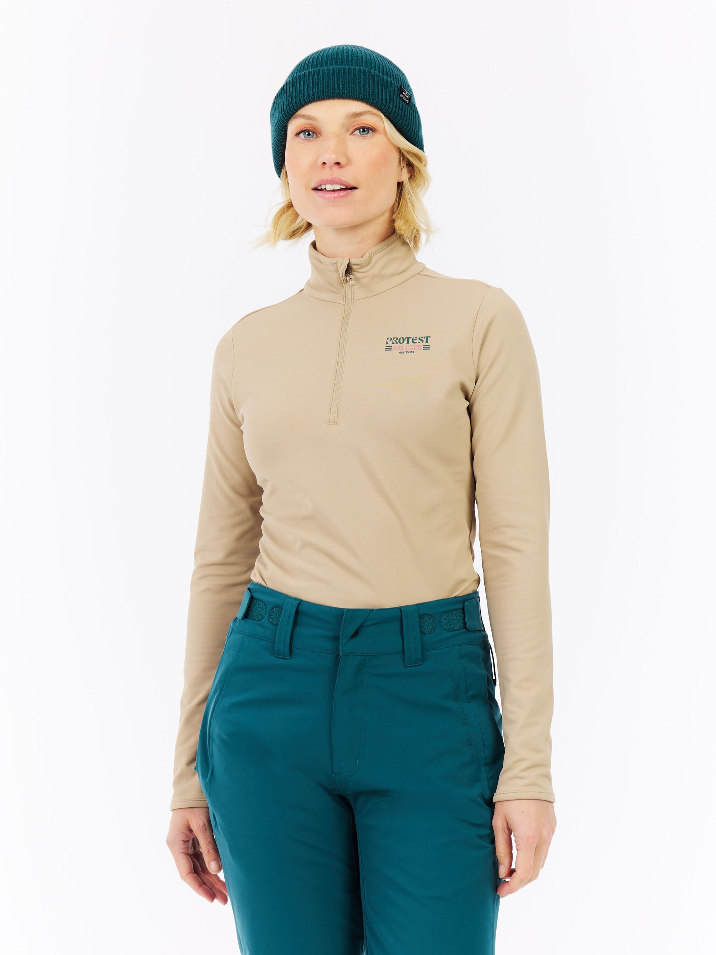 PROTEST Sportief sweatshirt 'PRTGentle' in Bruin: voorkant