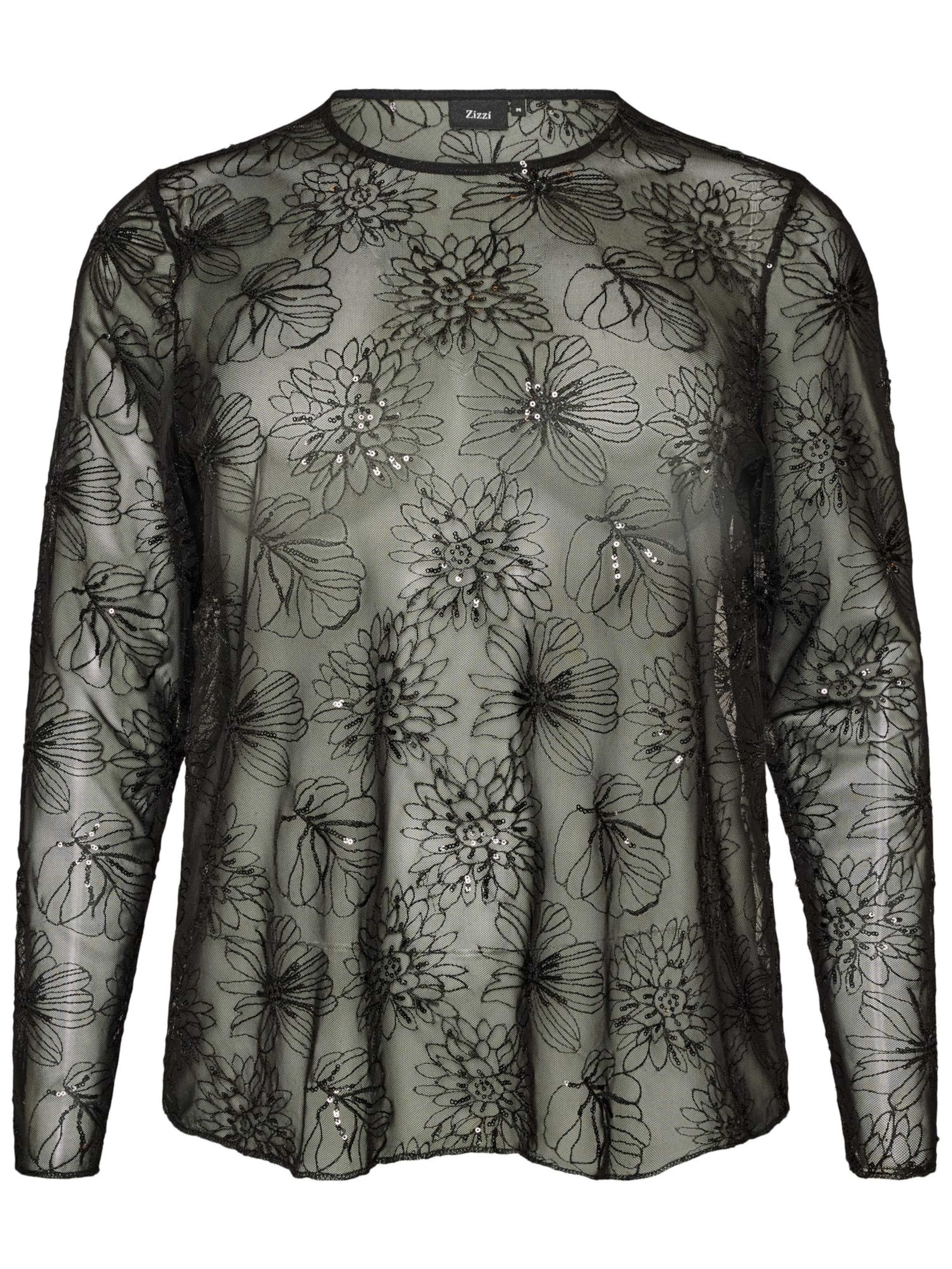 Zizzi Bluse 'MASMIN' i sort: forside