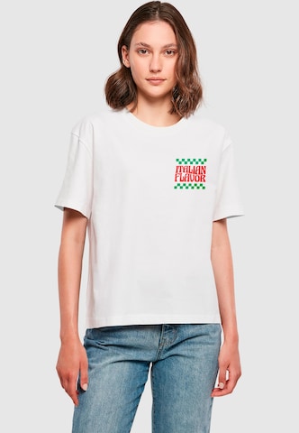 T-shirt 'Italian Flavor' Miss Tee en blanc : devant