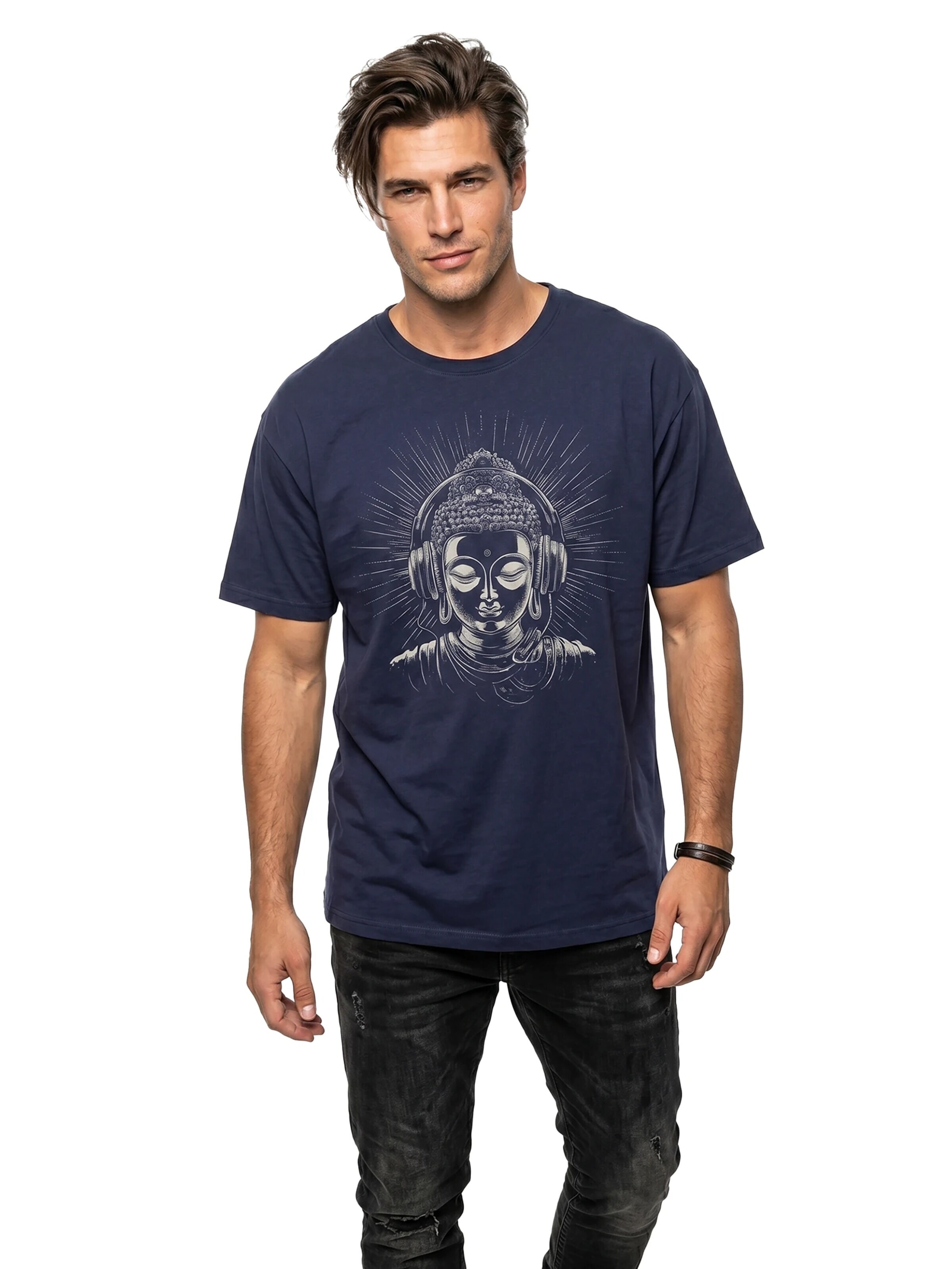 MAKAYA Shirt 'Buddha' in Blue