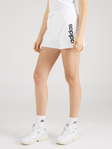 ADIDAS SPORTSWEAR Regular Workout Pants 'Essentials' in White: front