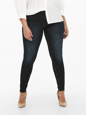 ONLY Carmakoma Skinny Jeans 'Life Reg' in Zwart: voorkant