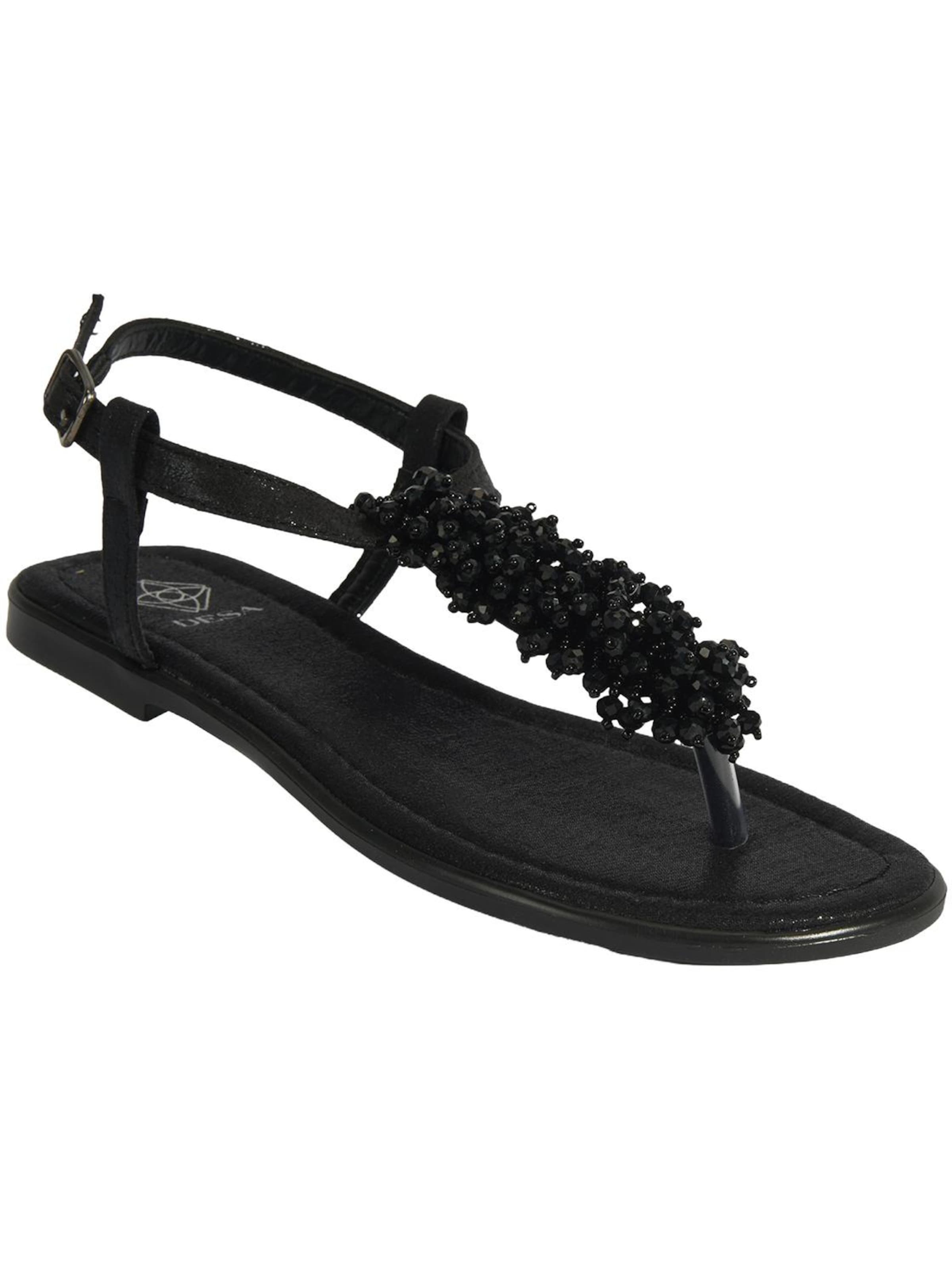 Desa - Sandalias de dedo 'Sandalen' en negro: frente