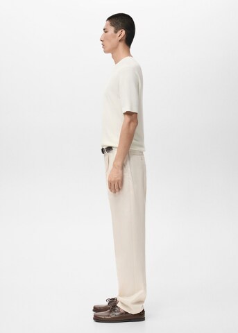 MANGO MAN Loose fit Pleated Pants 'Lighter' in Beige