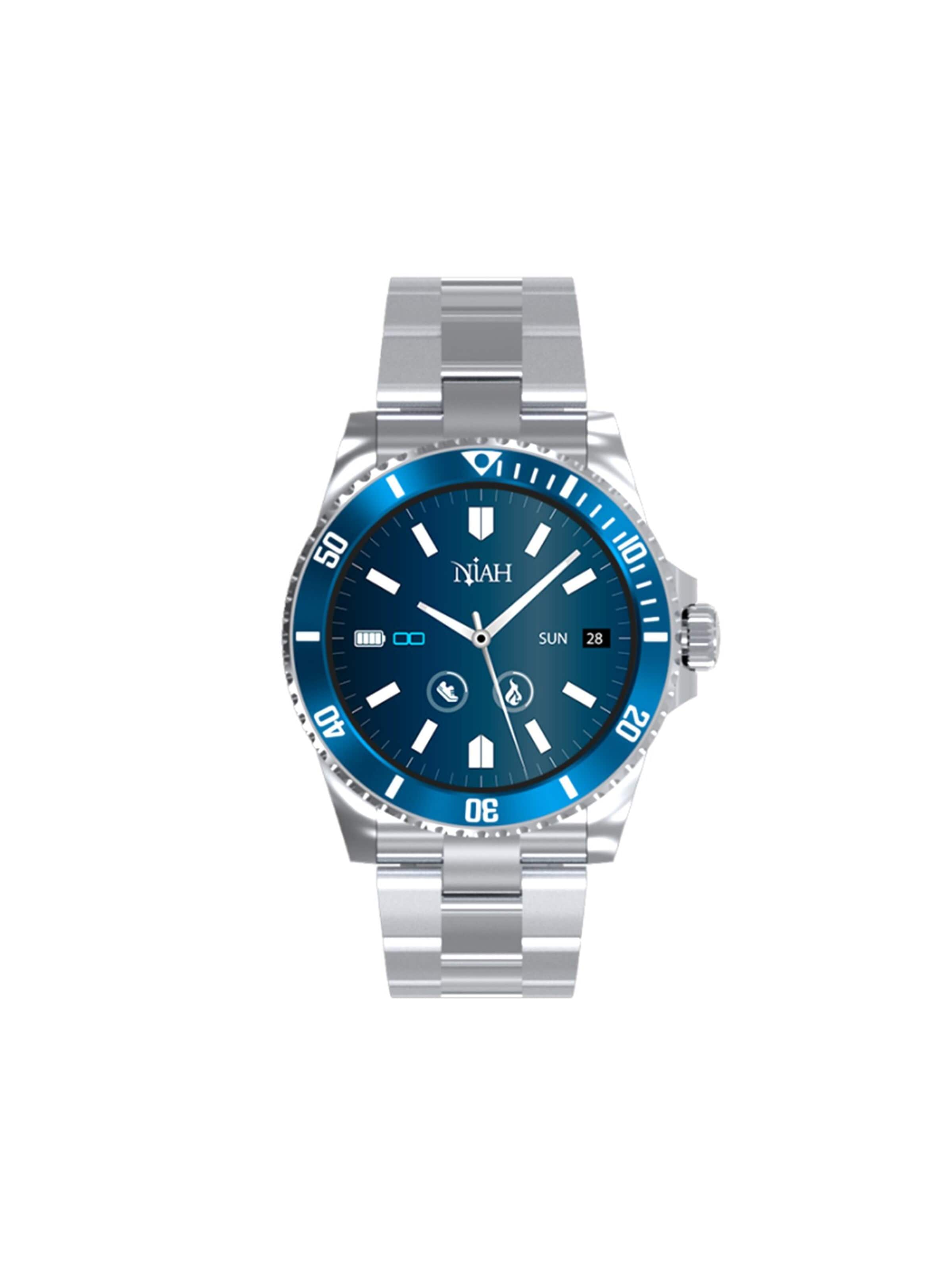 Montre digitale 'Herren-Smartwatch Neptun' Techmade en bleu : devant