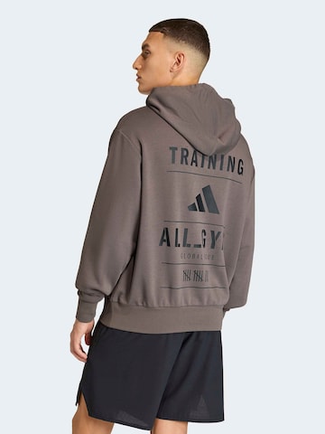 ADIDAS PERFORMANCE Sportovní mikina – hnědá: přední strana
