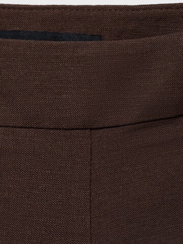 MANGO Wide leg Pleat-Front Pants 'LAGUNA' in Brown