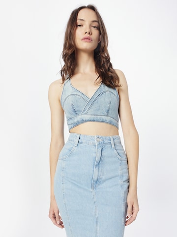 WEEKDAY Top 'Cypress' in Blau: Vorderseite