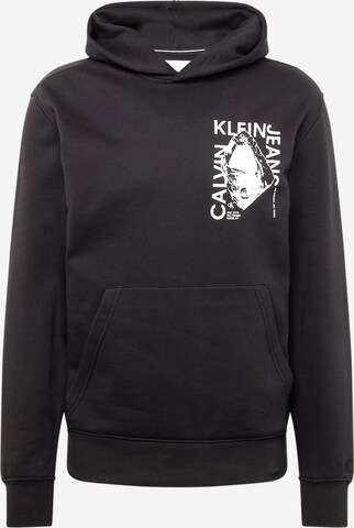 Sweat-shirt Calvin Klein Jeans en noir : devant