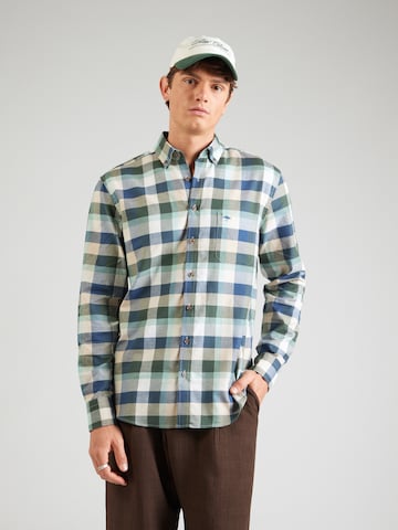 FYNCH-HATTONRegular Fit Košulja - zelena boja: prednji dio