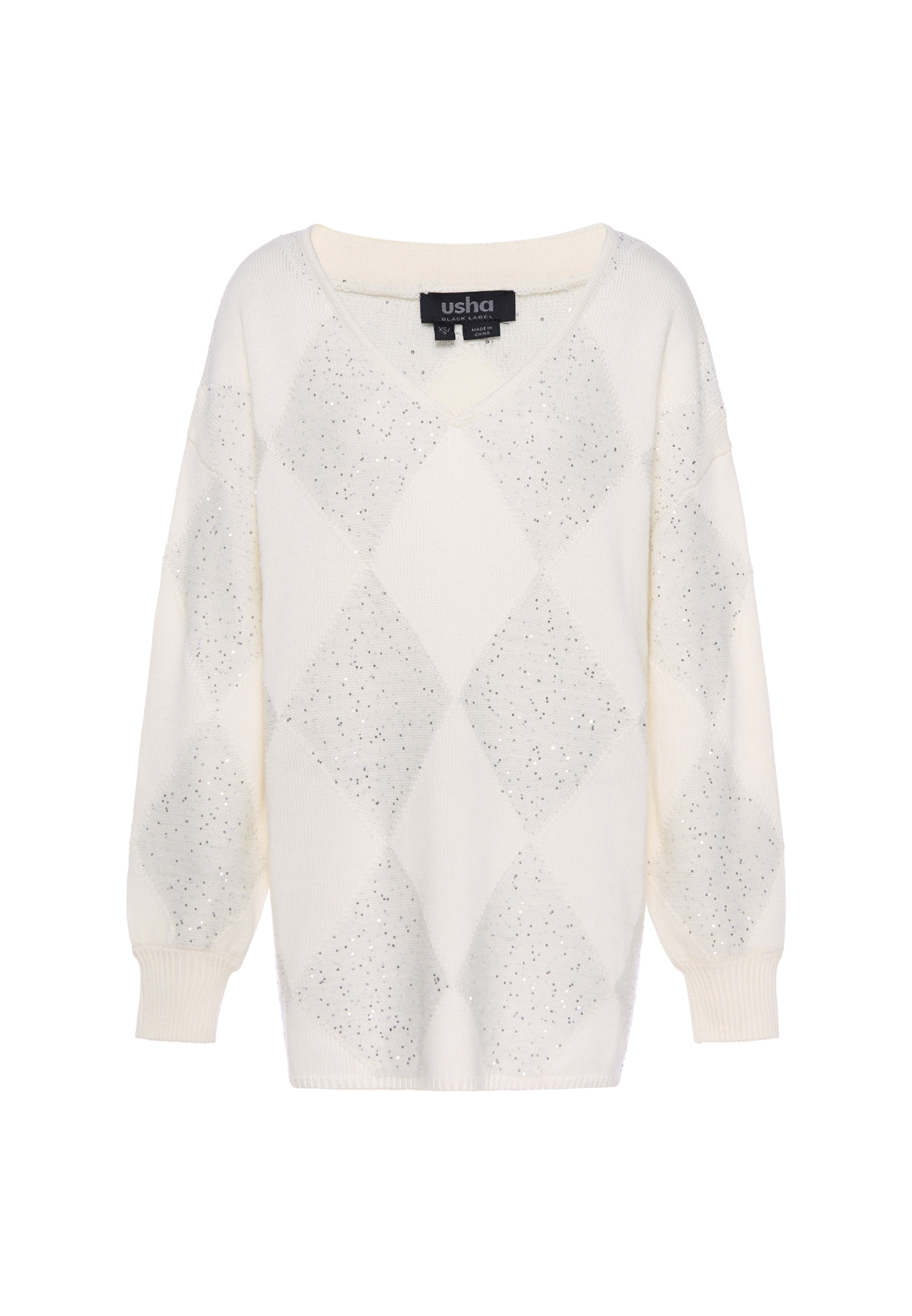Pull-over usha BLACK LABEL en blanc : devant