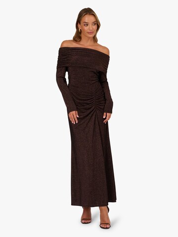 Adrianna Papell Knitted dress in Brown: front