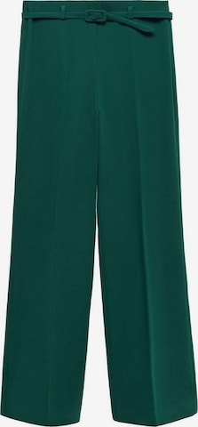 MANGO Flared Pleated Pants 'Iguana' in Green: front