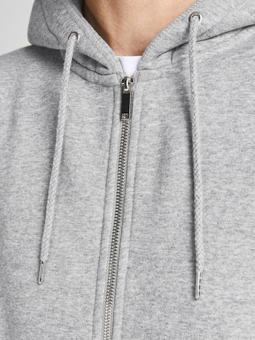 JACK & JONES - Sudadera con cremallera en gris