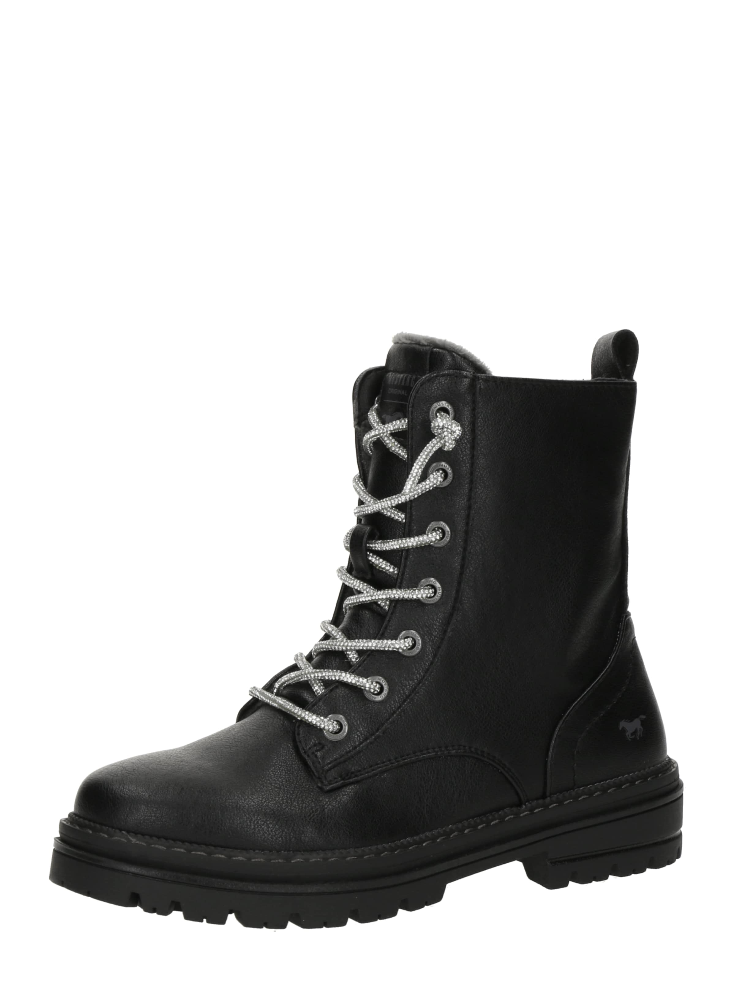 MUSTANG Lace-up bootie in Black: front