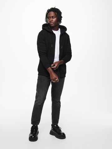 Only & Sons Regular Fit Sweatjacke 'Ceres' in Schwarz