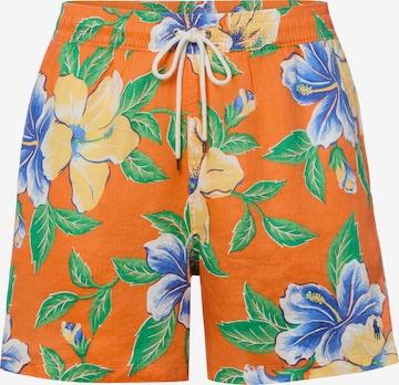 Shorts de bain Polo Ralph Lauren en orange : devant