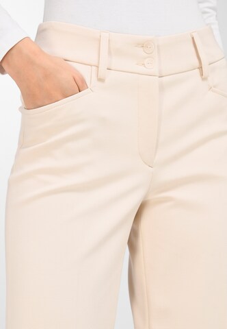 Peter Hahn Boot cut Pleated Pants 'Cornelia' in Beige