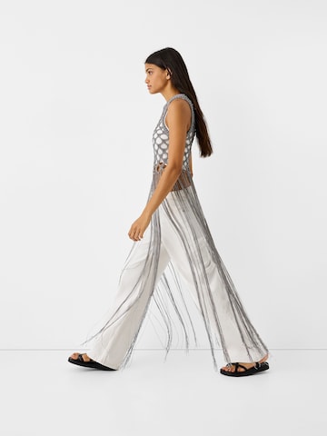 Bershka Gebreide top in Zilver