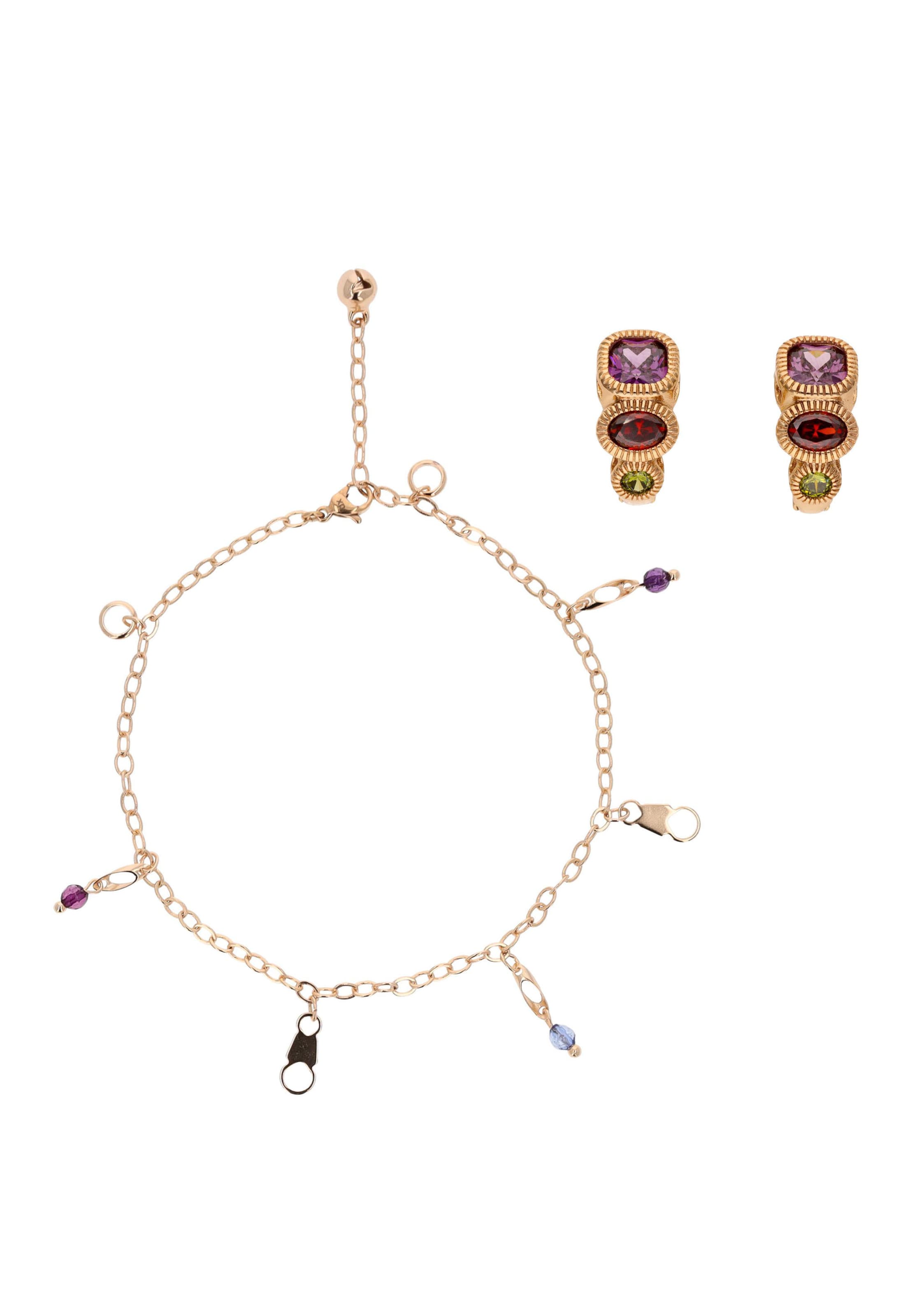 faina Conjuntos de bijuteria em ouro / verde / roxo / vermelho rubi, Vista do artigo