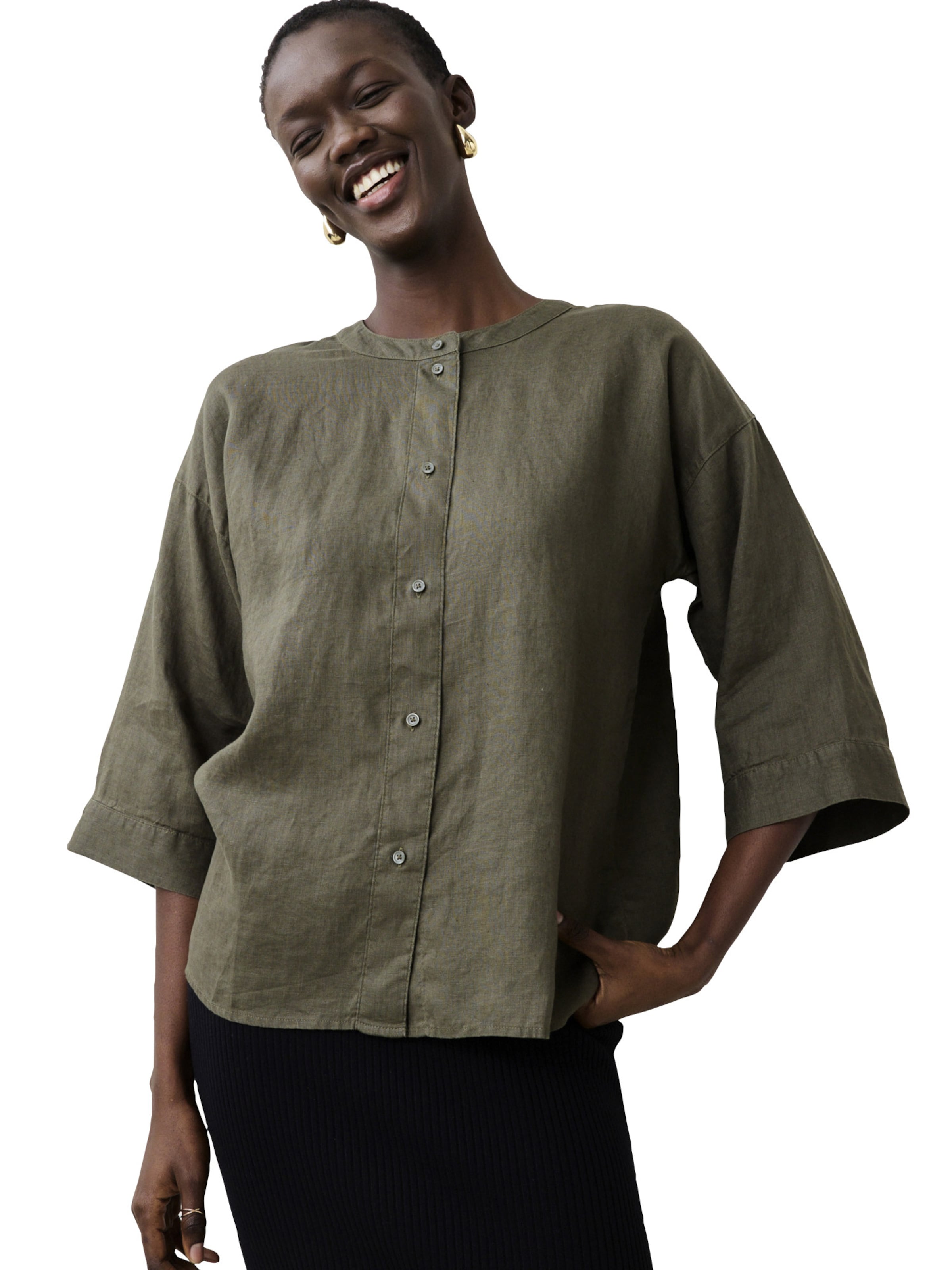 bonprix Blouse in Groen: voorkant