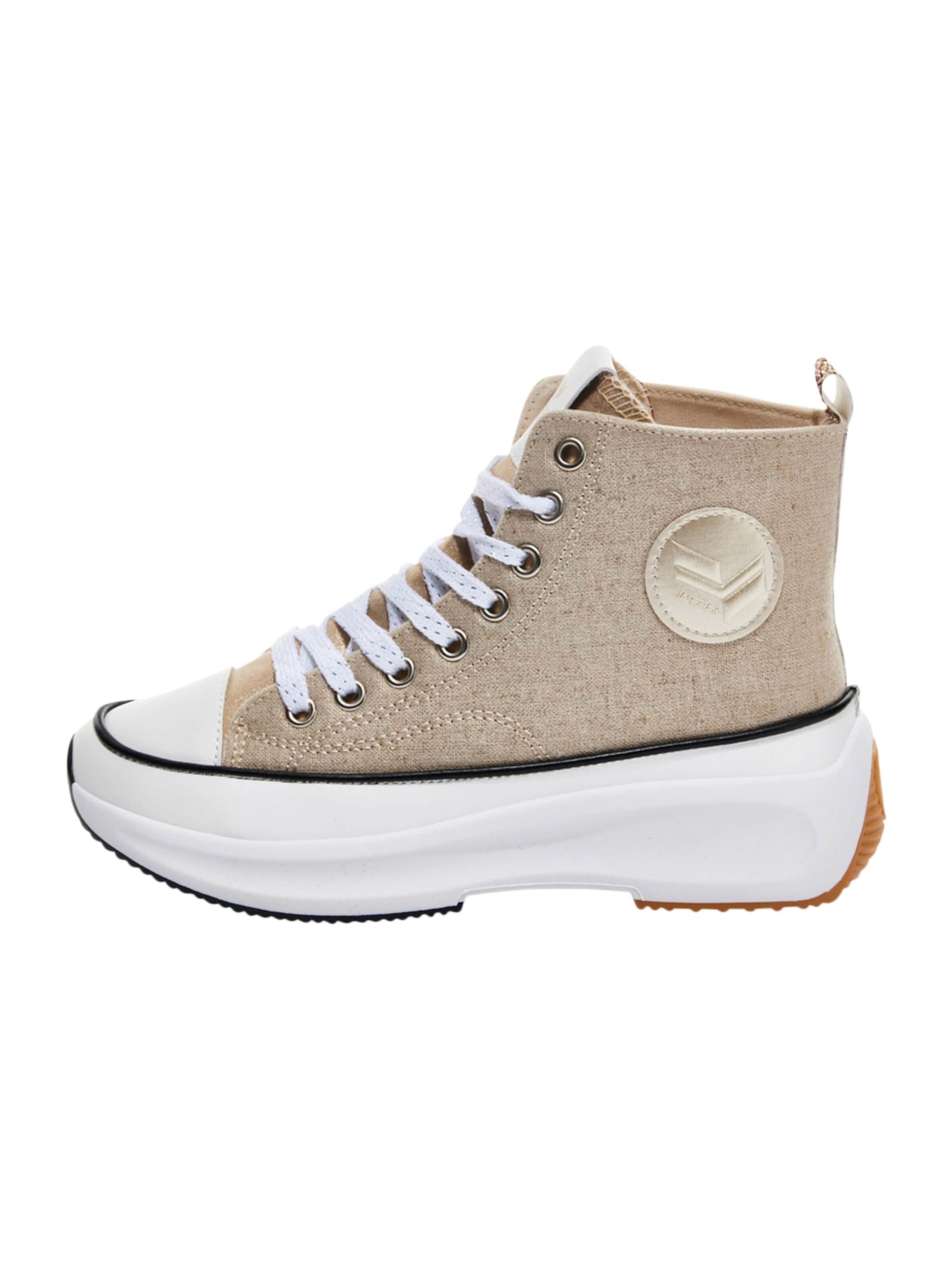 Baskets hautes Kaporal en beige : devant