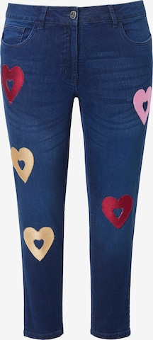 Skinny Jean MIAMODA en bleu : devant