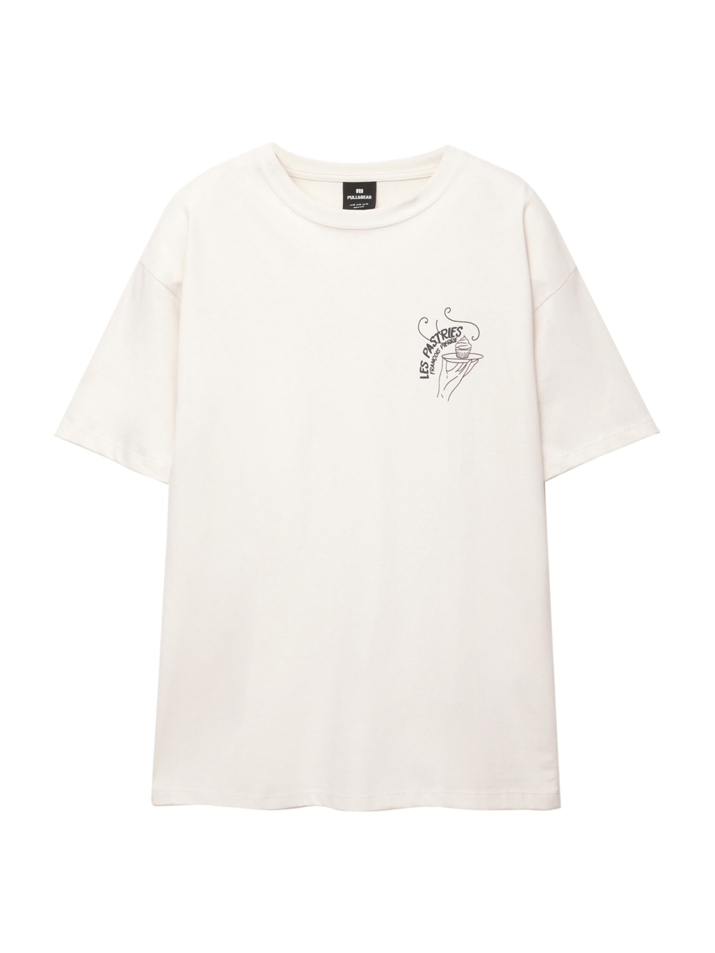 Pull&Bear Póló 'PARIS 02 RUE TIVOLI' - bézs: elől