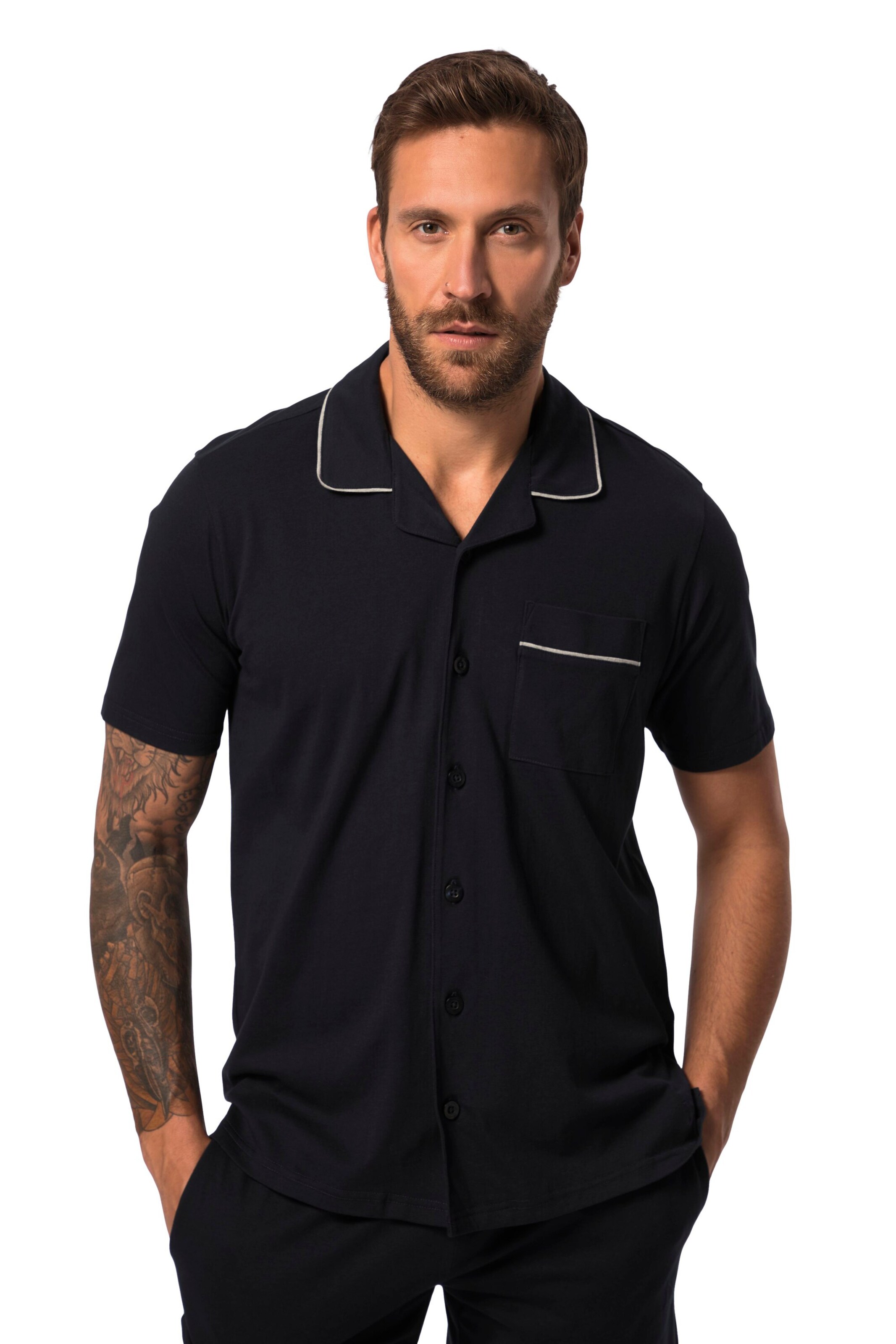 JP1880 Pajama short in Blue: front