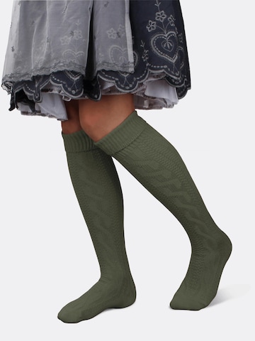 normani - Calcetines tradicionales en verde: frente