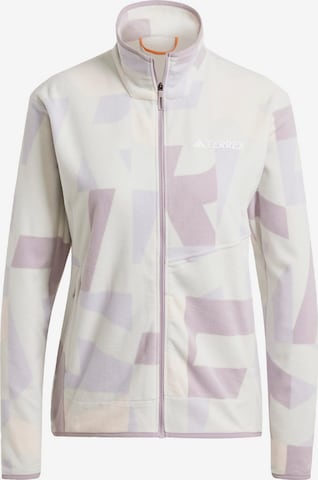 Giacca di pile funzionale di ADIDAS TERREX in grigio: frontale