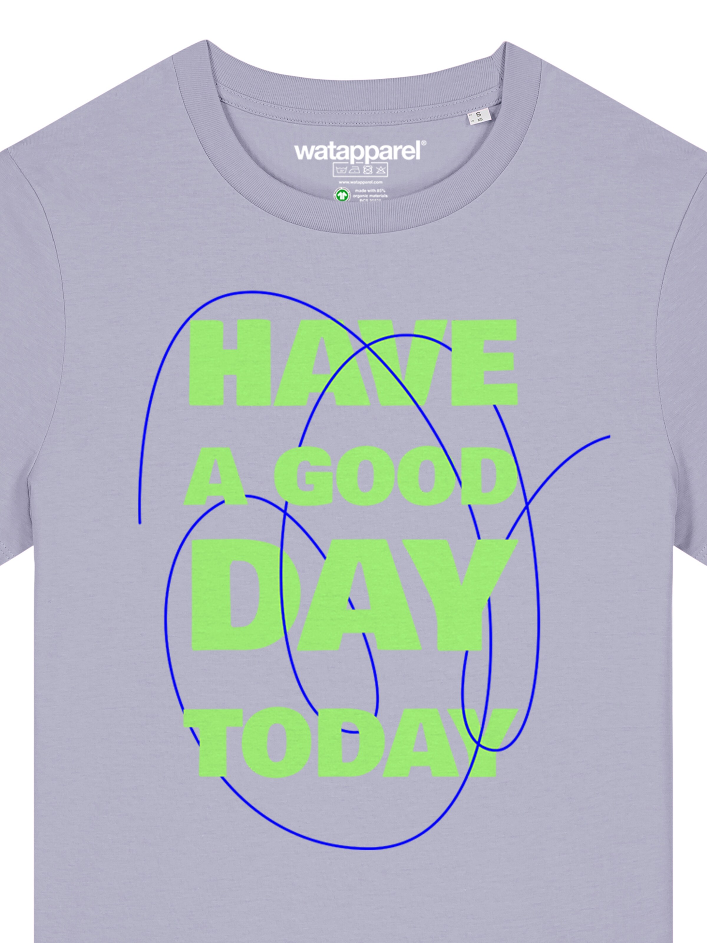 Watapparel Shirt 'Have a good day today' in Lila
