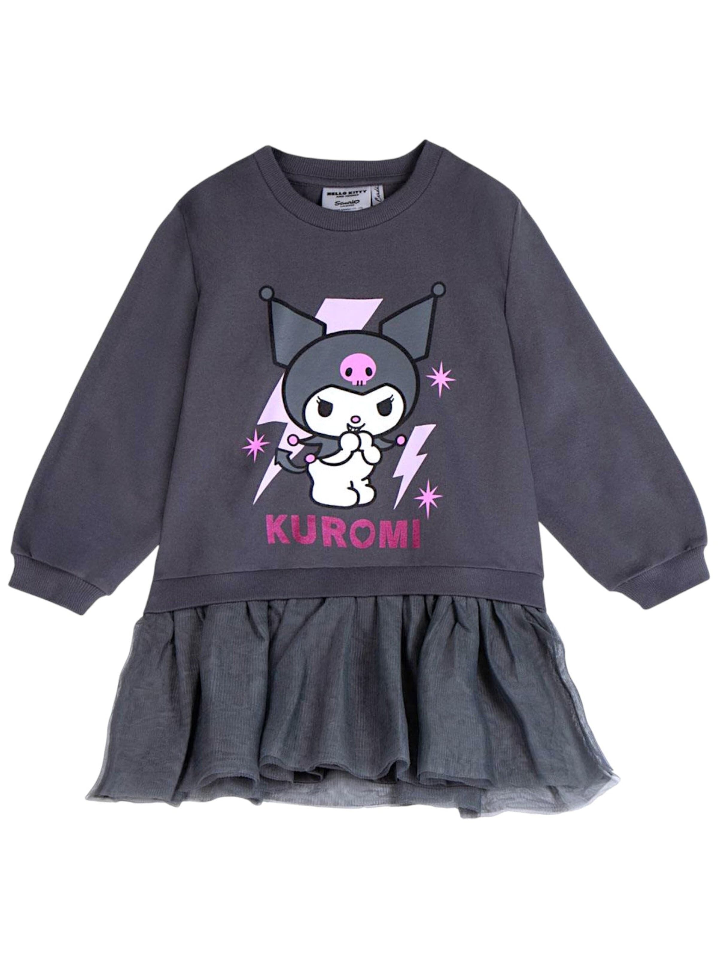 HELLO KITTY Kleid 'Kuromi Kleid'‌‌‌‌‌‌‌‌‌‌ in Grau: Vorderseite