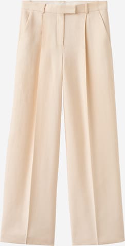 MANGO Spodnie w kant 'Veronica' w kolorze beżowy: przód